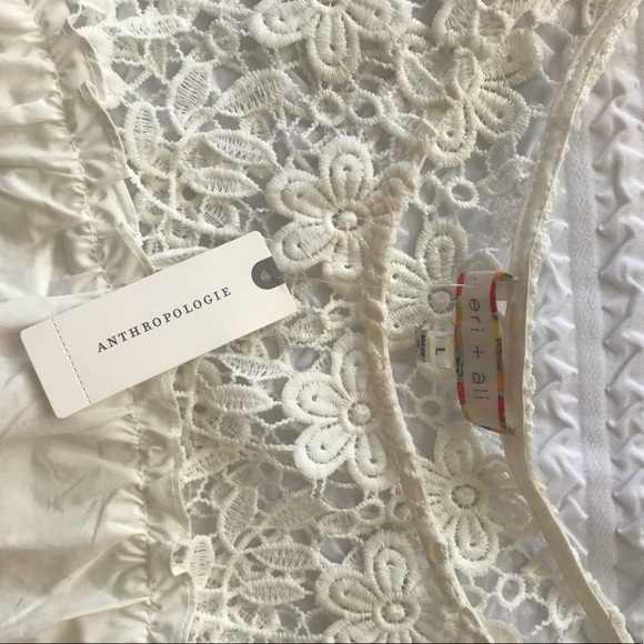 Anthropologie white crochet shirt - Picture 3 of 4